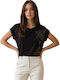 Women's Blouse Floral Black