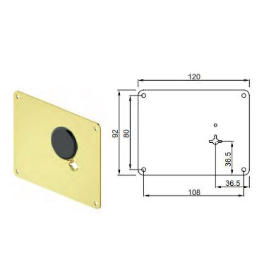 Διακοσμητική Ροζέτα Disec Kt2131 Τύπου Omega Mottura Πορτάκι 120x92mm Χρυσό