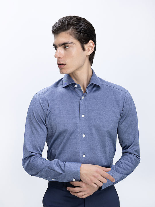 Eton Shirts Βαμβακερό Πουκάμισο Μπλέ Σκούρο