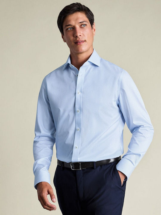 Charles Tyrwhitt Cămașă Bărbați Din Bumbac Albastru Deschis
