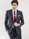 Summer Men's Suit with Slim Fit Grey Blue