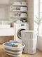 SteweHome Set Wicker Collapsible Laundry Baskets 65l White