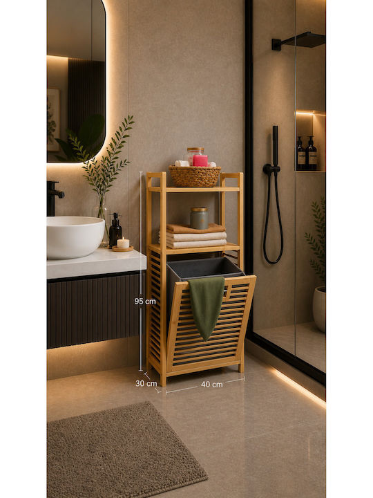SteweHome Καλάθι Απλύτων Bamboo με Καπάκι Κίτρινο SteweHome Καλάθι Απλύτων Bamboo με Καπάκι Κίτρινο