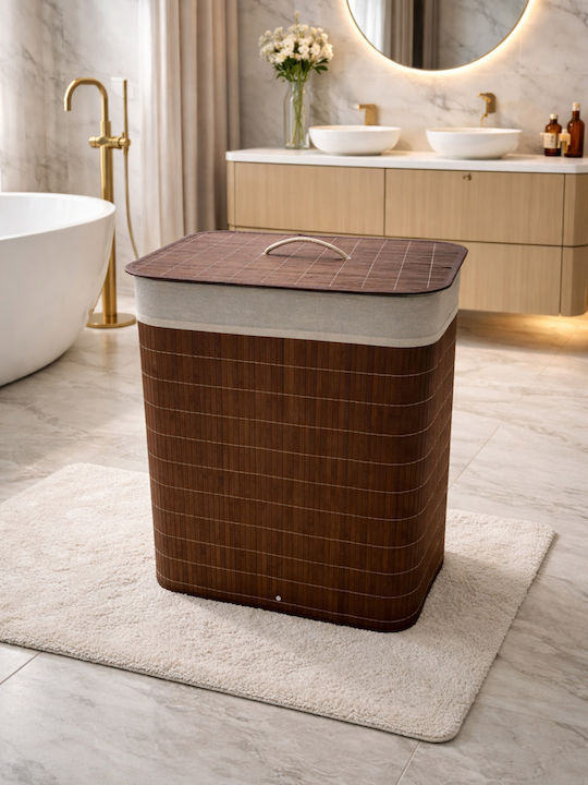 SteweHome Καλάθι Απλύτων Bamboo 70lt Καφέ SteweHome Καλάθι Απλύτων Bamboo 70lt Καφέ