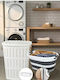 SteweHome Σετ Καλάθια Απλύτων Ψάθινα Πτυσσόμενα 65lt Λευκό