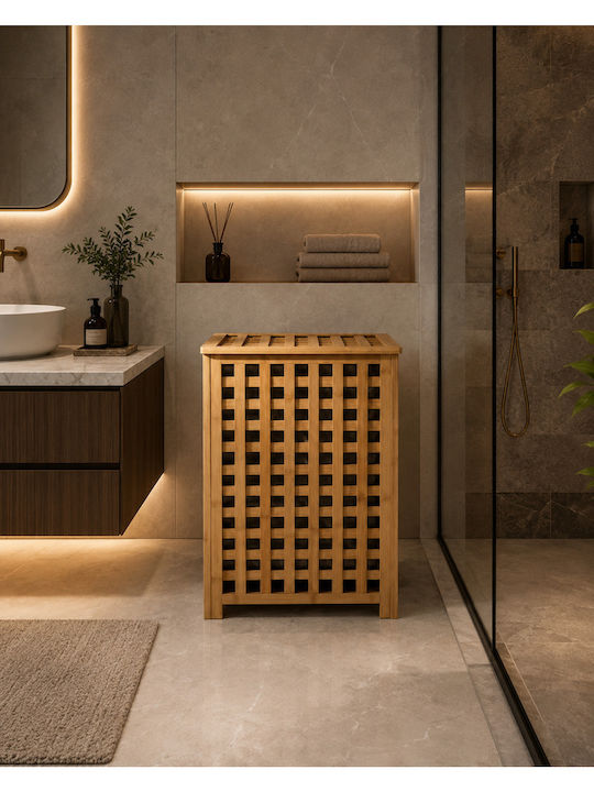 SteweHome Καλάθι Απλύτων Bamboo 100lt με Καπάκι 60x40x40cm Κίτρινο SteweHome Καλάθι Απλύτων Bamboo 100lt με Καπάκι 60x40x40cm Κίτρινο