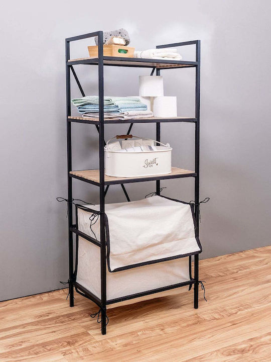 SteweHome Coș de Rufe Metalic 50l 50x33x33cm Negru