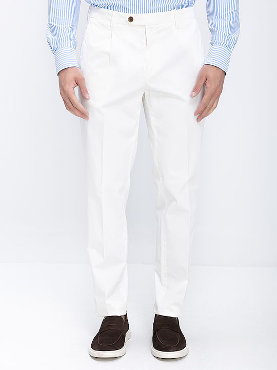 Pantaloni Elastic Slim Fit Alb