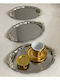 SteweHome Decorative Tray Metallic Oval 20x25cm 6 Pieces