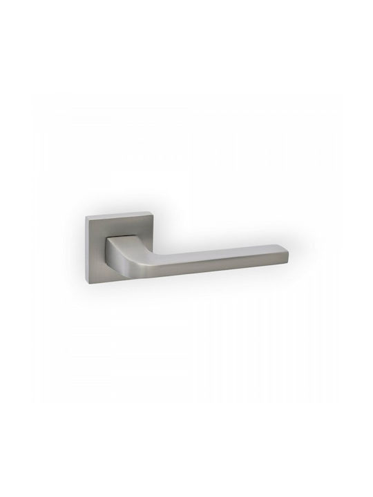 Best Design Buton Ușă de Intrare cu Rosetă 375 Pereche Nichel Mat