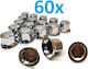 60 Pcs Bolt Nut Caps 32 Mm Chrome Trucks Trailers More