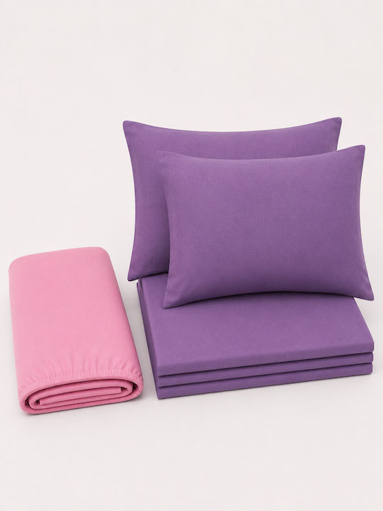 Comfort Σετ Σεντόνι με 1 Μαξιλαροθήκη King Size 265x220εκ. Λιλά (4τμχ)