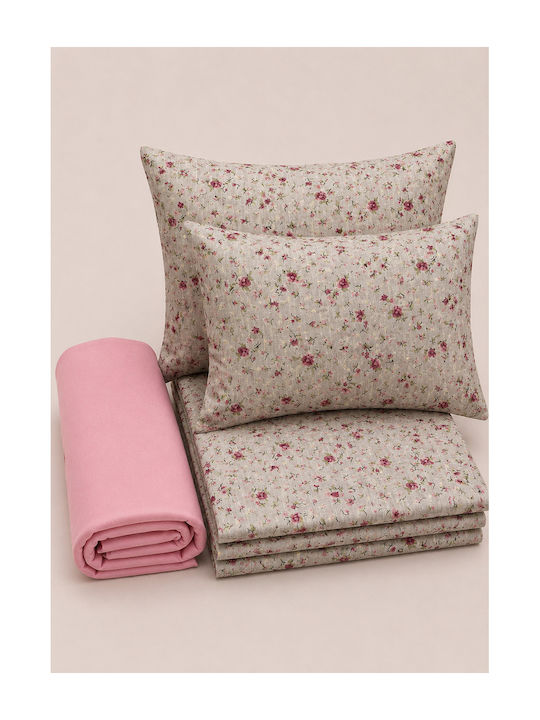 Comfort Σετ Σεντόνι με 1 Μαξιλαροθήκη King Size 270x220εκ. Ροζ (4τμχ)