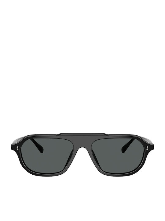 Unisex Sonnenbrillen mit Schwarzem Horn umrandetem Rahmen und schwarzen Gläsern