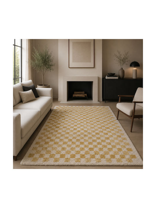 Shaggy Bonifay Rug Rectangular Cream Yellow 120x170cm