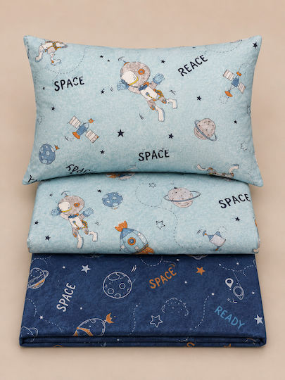 Comfort Bettlaken Set Einzeln Baumwolle Blau 270x165cm 3 Stück