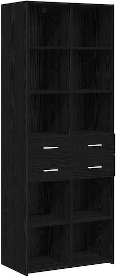 Black Bookcase 30x42.4x185.2cm