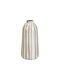 Dekorative Metallische Vase Gestreift Graue 12x12xH25cm
