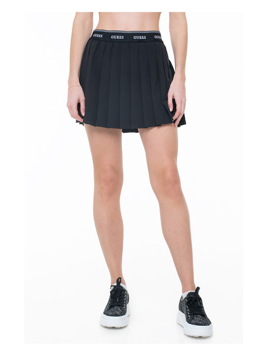 Guess Πλισέ Ψηλόμεση Mini Φούστα Μαύρο