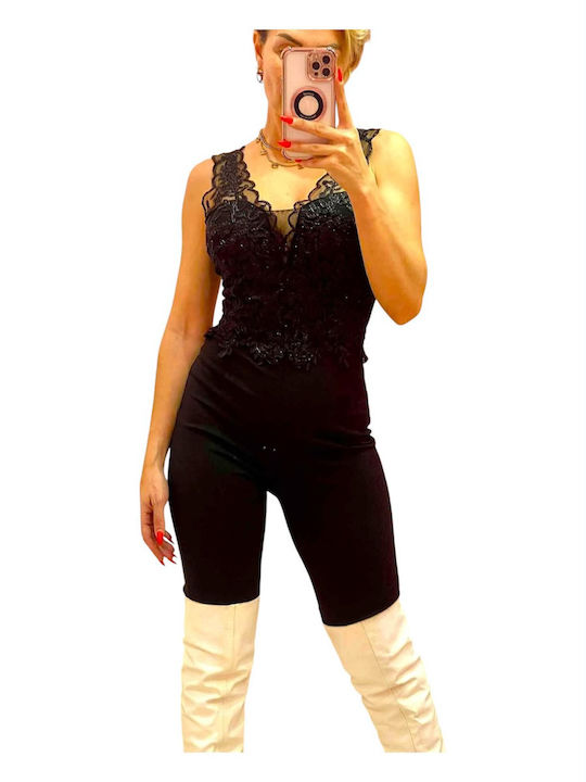 Women's Black One-piece Jumpsuit P-374