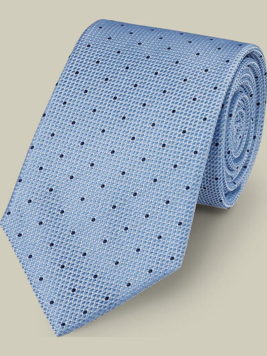 Charles Tyrwhitt Cravată Bărbați Mătase Tipărită Albastru Deschis