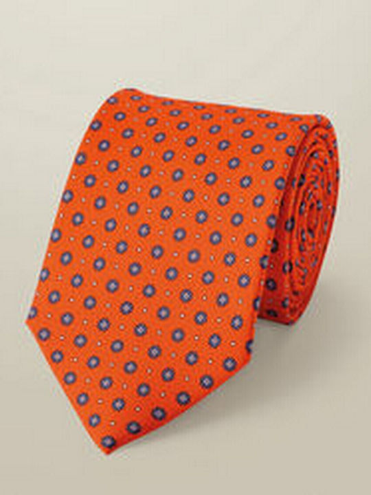 Charles Tyrwhitt Cravată Bărbați Mătase Tipărit Portocalie
