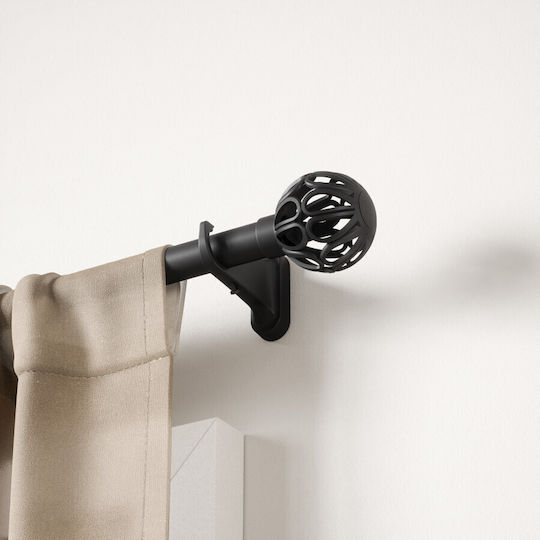Umbra Bară Pentru Perdele Extensibilă Metalică Mată Neagră Aria Cage Pinpoint Φ2,5 107-305 Cm