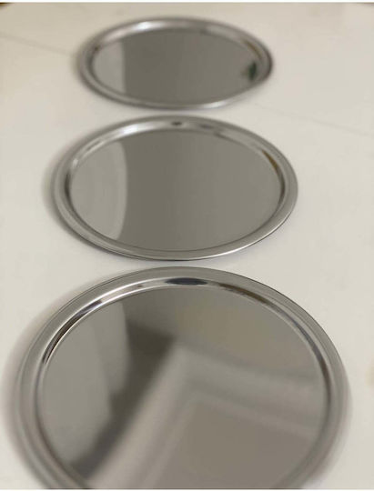 Stewehome Set 3 Bucăți Discuri Rotunde de Servire și Prezentare din Oțel Inoxidabil 22 Cm