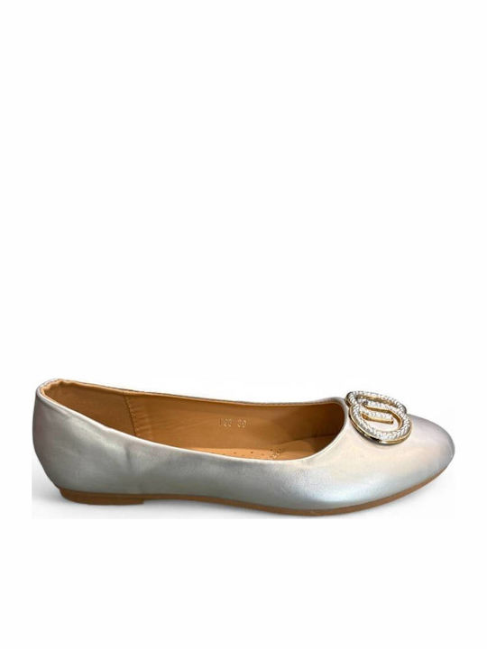Women's Ballerina Shoes In Silver Colour