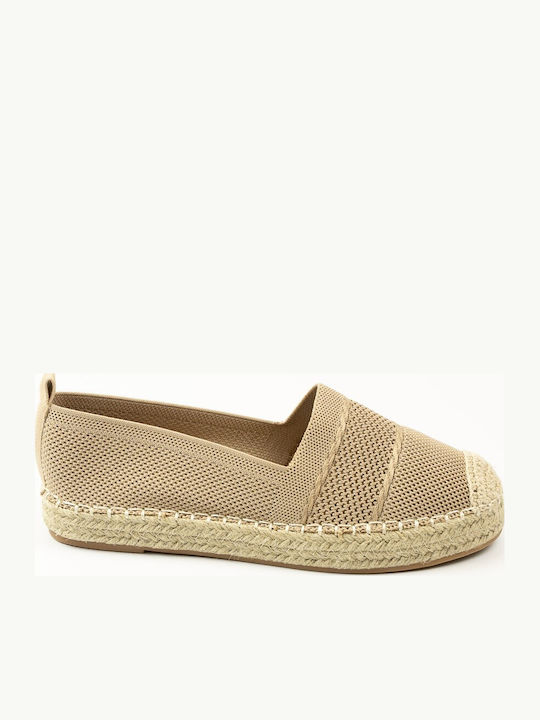 Fshoes Fabric Women's Espadrilles In Beige Colour