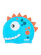 Seabeez Dino Kids Swim Cap 3 To 8 Years Dino Blue