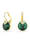Swarovski Gold Plated Earrings with Green Stones