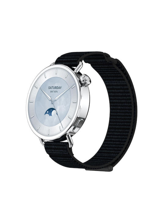 Λουράκι Xiaomi Watch S4 41mm Quick Release Two Section Braided Nylon Loop Magic Tape Black