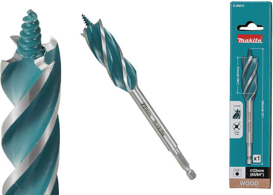 Makita Свредло Тρυπάνι с Шестоъгълно Стебло за Дърво 22x165mm