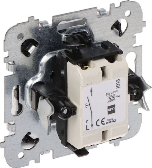 Elektro Plast Recessed Wall Switch Single with White Frame