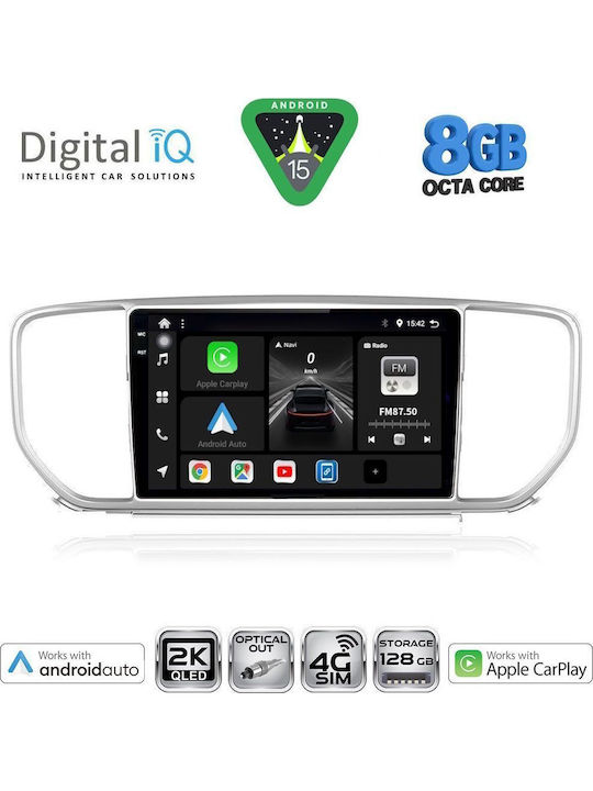 Digital IQ Car Audio System for Kia Sportage 2018-2021 Bluetooth USB WiFi GPS Apple CarPlay Android Auto with 9" Touch Screen