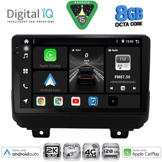 Digital IQ Ηχοσύστημα Αυτοκινήτου για Jeep Wrangler 2018 (Bluetooth/USB/WiFi/GPS/Apple-Carplay/Android-Auto) με Οθόνη Αφής 9"