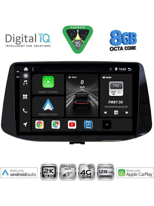Digital IQ Car Audio System for Hyundai i30 2018 (Bluetooth/USB/WiFi/GPS/Apple CarPlay/Android Auto) with 9" Touch Screen
