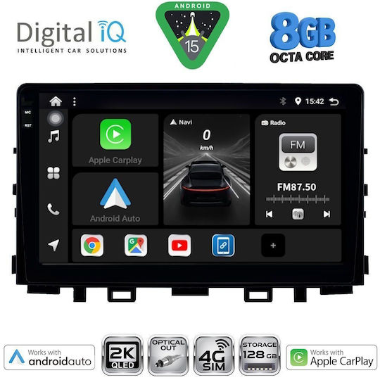 Digital IQ Ηχοσύστημα Αυτοκινήτου για Kia Rio / Stonic 2018-2023 (Bluetooth/USB/WiFi/GPS/Apple-Carplay/Android-Auto) με Οθόνη Αφής 9"