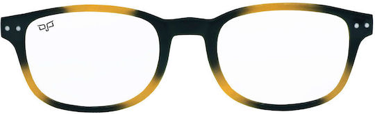 Square Reading Glasses Blue Block 2.00