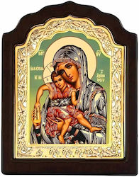 Panagia Axion Esti Silver Icon Wood Locally Gilded 20x16 Cm