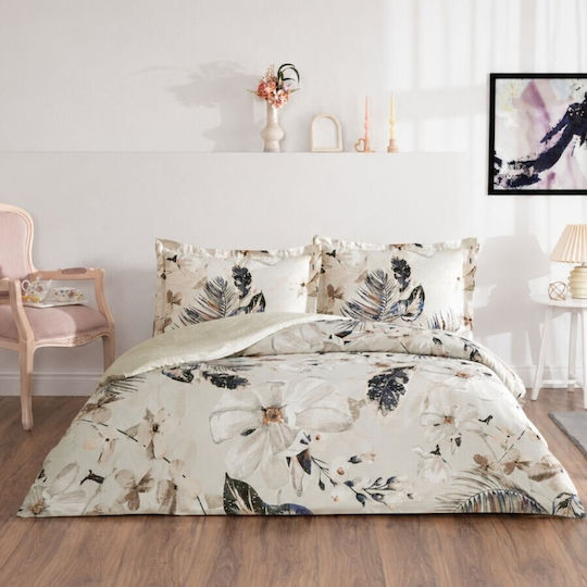 Tac Σετ Παπλωματοθήκη 160x220cm Μονή με Μαξιλαροθήκη & 1 Σεντόνι Beige
