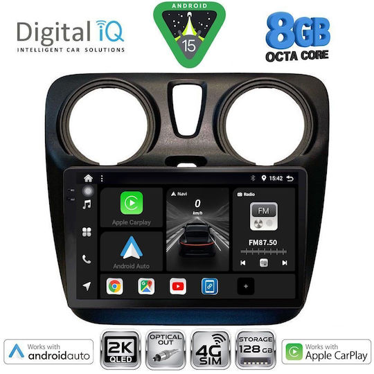 Digital IQ Ηχοσύστημα Αυτοκινήτου για Dacia Dokker 2012-2022 (Bluetooth/USB/WiFi/GPS/Apple-Carplay/Android-Auto) με Οθόνη Αφής 9"