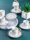 SteweHome Set of Black Porcelain Coffee Cups 90ml 6 Pieces