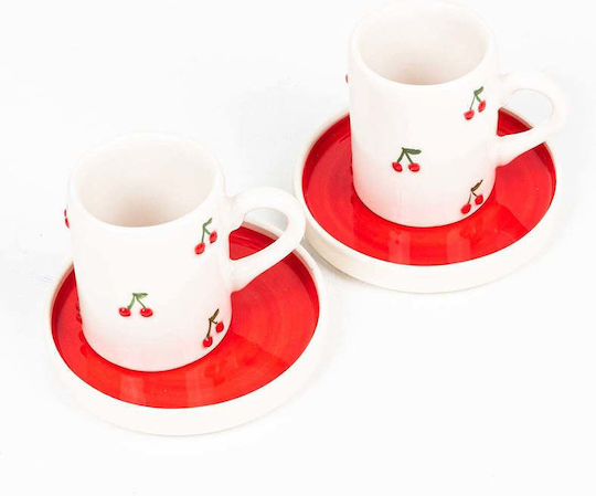 SteweHome Set Of Multicolour Ceramic Coffee Cups 80ml 4 Pieces