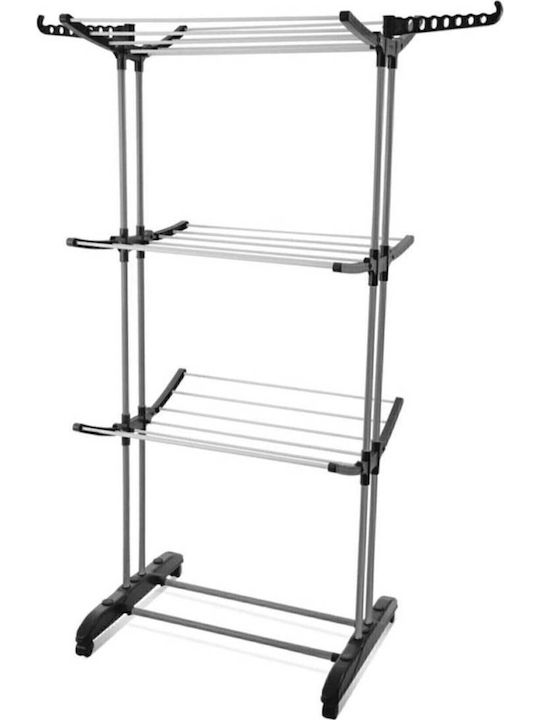 SteweHome Folding Floor Clothes Drying Rack Made of Aluminum with 20m Hanging Length