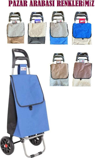 SteweHome Kunststoff Einkaufswagen Blau 55x90x90cm