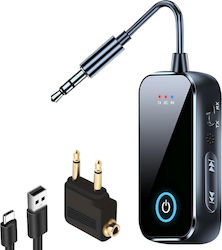 Techstar T80 Adaptor Audio Bluetooth 6.0 Tx Rx 2în1 Jack 3.5mm Conexiune Dublă Microfon Usb-c Tv Pc Mașină Avion Techstar T80 Adaptor Audio Bluetooth 6.0 Tx Rx 2în1 Jack 3.5mm Conexiune Dublă Microfon Usb-c Tv Pc Mașină Avion