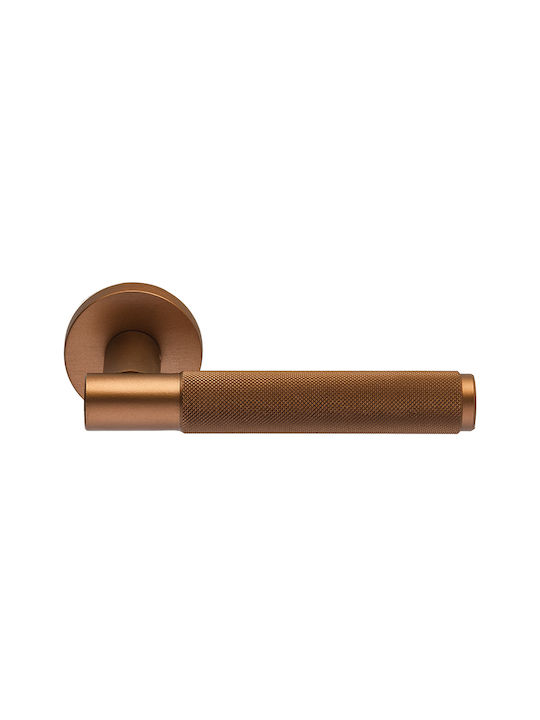 Zogometal Πόμολο Εξώπορτας με Ροζέτα Αριστερό 2791 Copper Aged