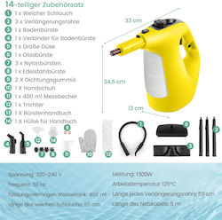 Costway Ατμοκαθαριστής Ρούχων Δαπέδου 1500W με Δοχείο 400ml Κίτρινος